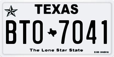 TX license plate BTO7041