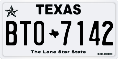 TX license plate BTO7142
