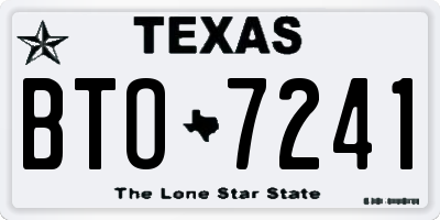TX license plate BTO7241