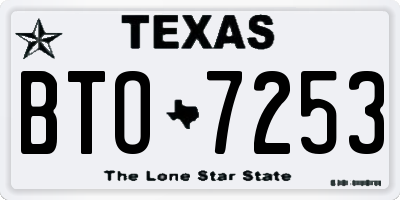 TX license plate BTO7253