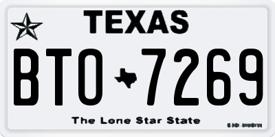 TX license plate BTO7269