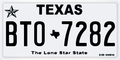 TX license plate BTO7282