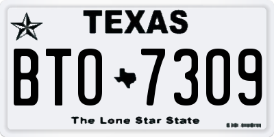 TX license plate BTO7309