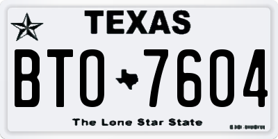 TX license plate BTO7604