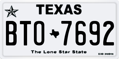 TX license plate BTO7692