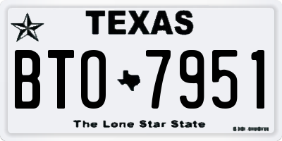 TX license plate BTO7951