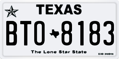 TX license plate BTO8183