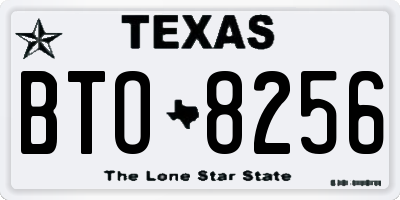 TX license plate BTO8256