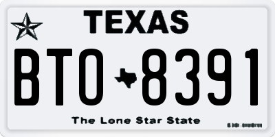 TX license plate BTO8391