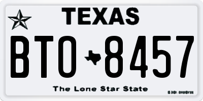 TX license plate BTO8457