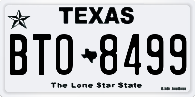 TX license plate BTO8499