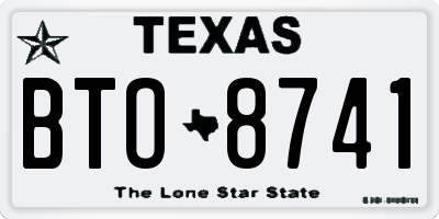 TX license plate BTO8741