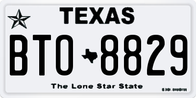 TX license plate BTO8829