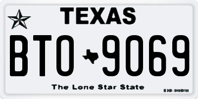 TX license plate BTO9069