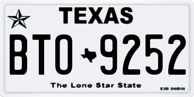 TX license plate BTO9252