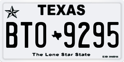 TX license plate BTO9295