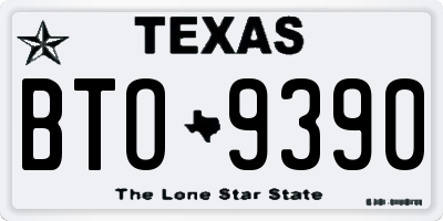 TX license plate BTO9390