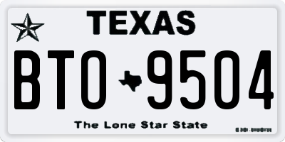 TX license plate BTO9504