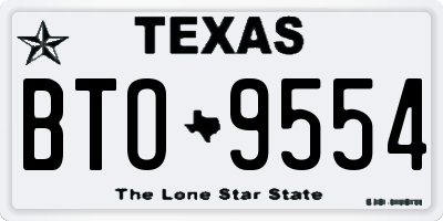 TX license plate BTO9554