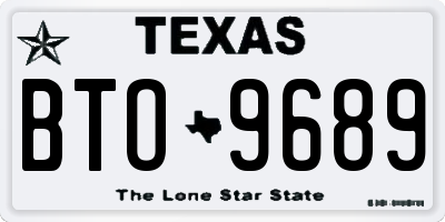 TX license plate BTO9689