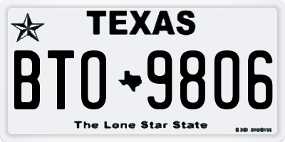 TX license plate BTO9806
