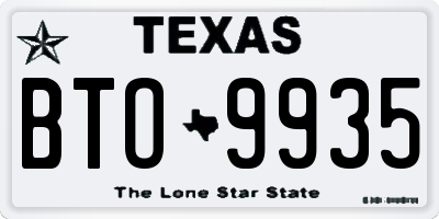 TX license plate BTO9935