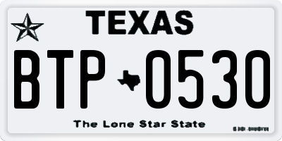 TX license plate BTP0530
