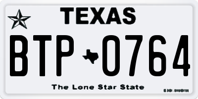 TX license plate BTP0764