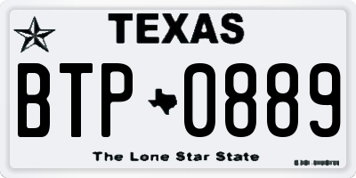 TX license plate BTP0889