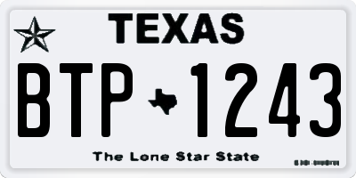 TX license plate BTP1243