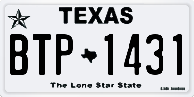 TX license plate BTP1431