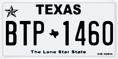 TX license plate BTP1460
