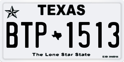 TX license plate BTP1513