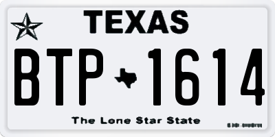 TX license plate BTP1614