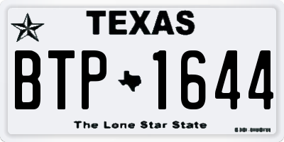 TX license plate BTP1644
