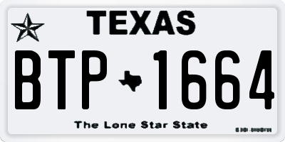TX license plate BTP1664
