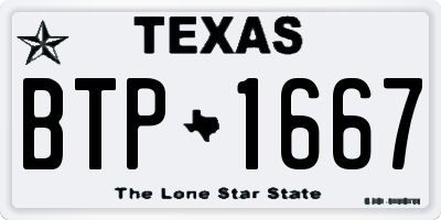 TX license plate BTP1667