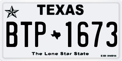 TX license plate BTP1673