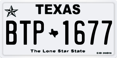 TX license plate BTP1677