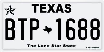 TX license plate BTP1688