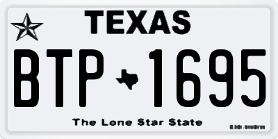 TX license plate BTP1695