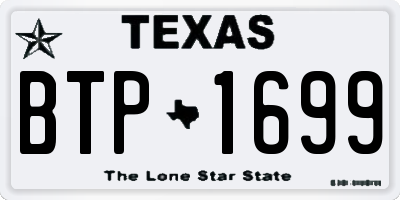 TX license plate BTP1699