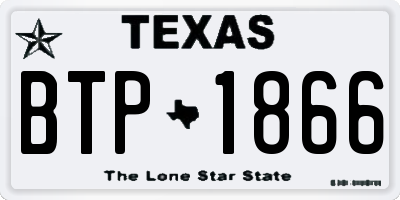 TX license plate BTP1866