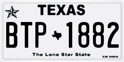TX license plate BTP1882