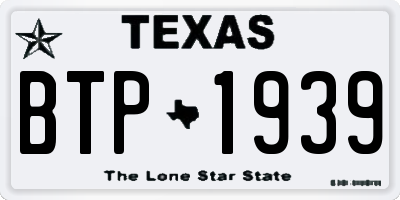 TX license plate BTP1939