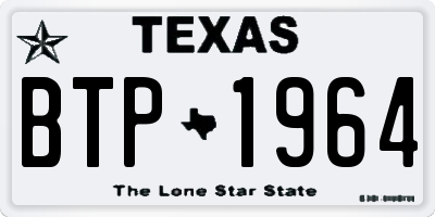 TX license plate BTP1964