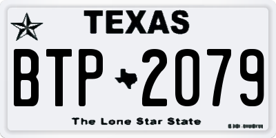 TX license plate BTP2079