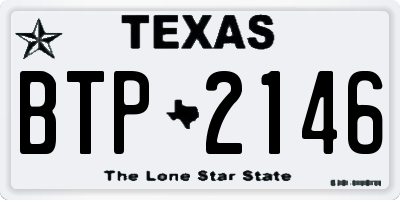 TX license plate BTP2146