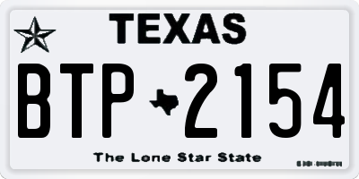 TX license plate BTP2154