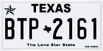 TX license plate BTP2161